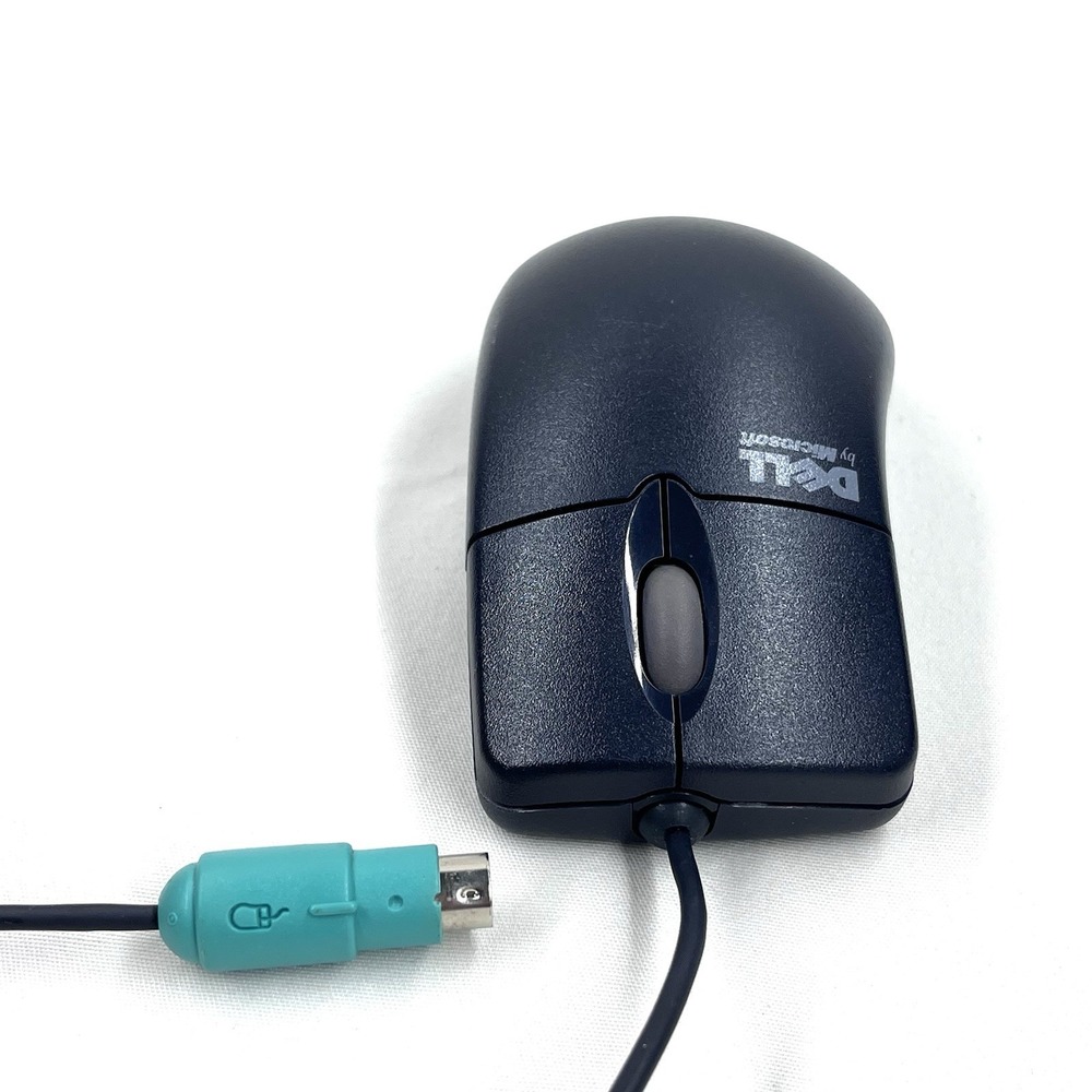 Vintage Microsoft Dell IntelliMouse 1.3A PS/2 Compatible Wired Mouse wheel Black